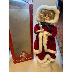 Vintage Holiday Time Musical Animated Figure Illuminated Christmas Doll